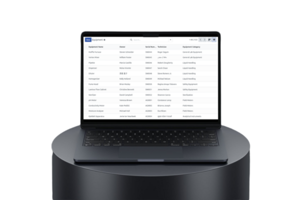 LIMS opened on a chromebook laptop