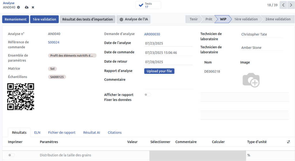 Logiciel ERP pour laboratoire agricole
