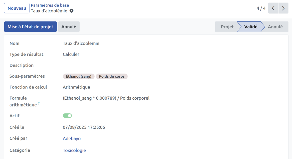 logiciel d'analyse médico-légale du taux d'alcoolémie